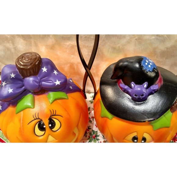 Vintage Halloween Pumpkin Blow Molds, Smiling Boy - Picture 4 of 10